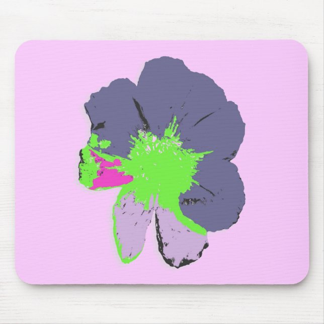 Color Splash/ PopArt Flower Mouse Pad (Front)