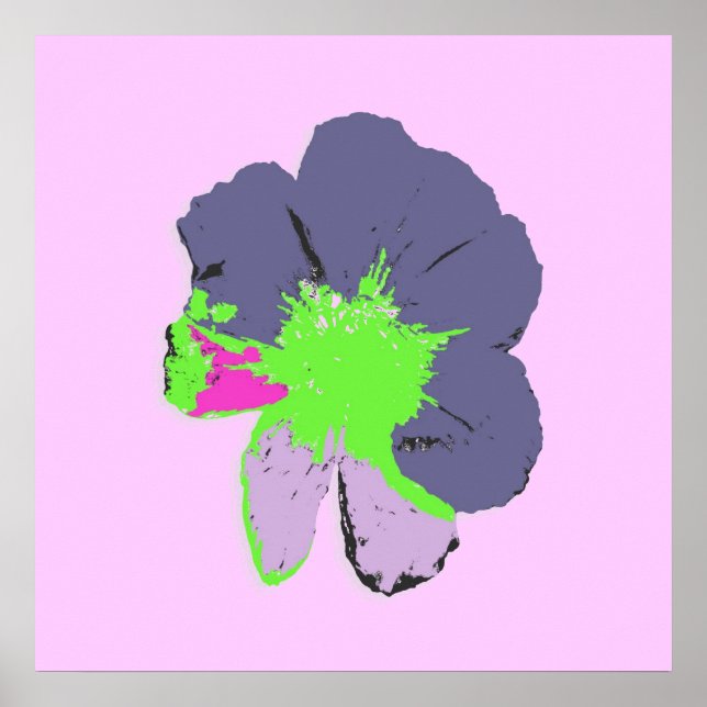 Color Splash/ PopArt Flower Poster (Front)