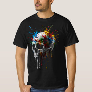 Color Splash Skull T-Shirt   Artistic Skull Graphi
