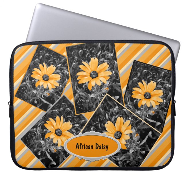 Color Splash Spring Flash African Daisy Photograph Laptop Sleeve (Front)