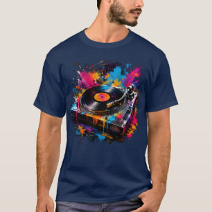 Color Splash Turntable DJ T-Shirt