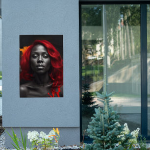 Color Splash Vibrant Red Hair Poster