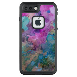Color splash watercolor. Blue pink gold LifeProof FRĒ iPhone 7 Plus Case