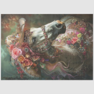 Color splash white horse tissue paper