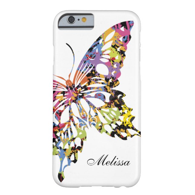 Color Splashed Butterfly iPhone 6 case (Back)