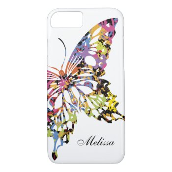 Color Splashed Butterfly Iphone 8/7 Case by kazashiya at Zazzle