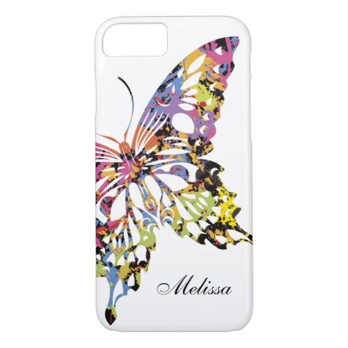 Color Splashed Butterfly iPhone 87 case