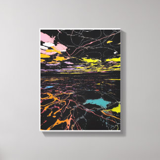 Color Splatter at Night Canvas Print