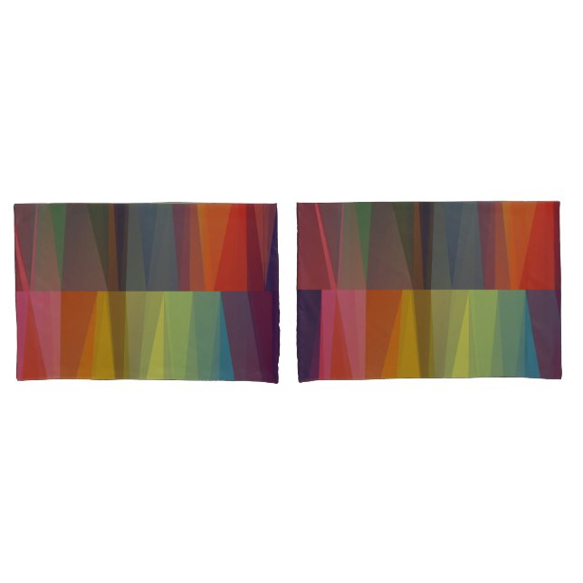 Color Split Pattern Pillowcases (Front-Set)
