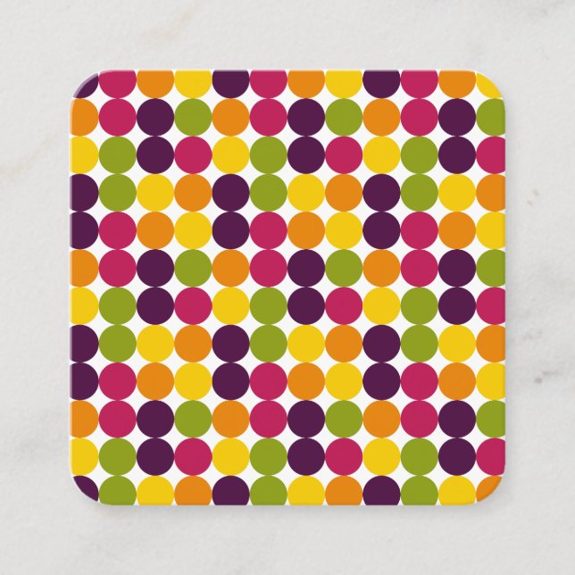 Color Spot Pattern 03 Square Business Card (Front)