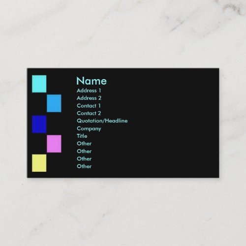 Color Squaers Profile Card Business Cards