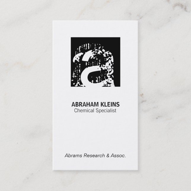 Color Square Monogram (black) Business Card (Front)