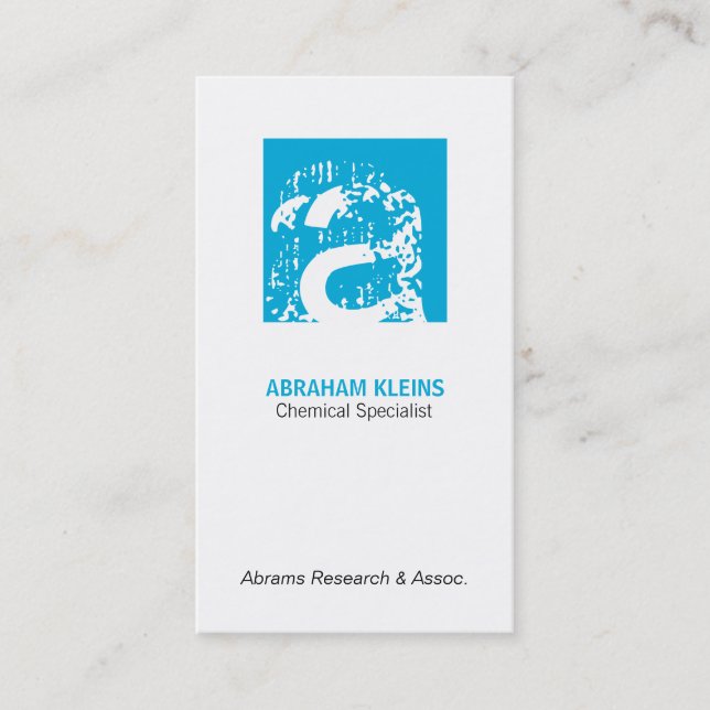 Color Square Monogram (blue) Business Card (Front)