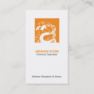 Color Square Monogram (orange) Business Card