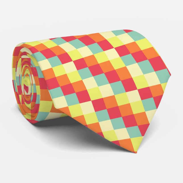 Color Squares 010 Neck Tie (Rolled)