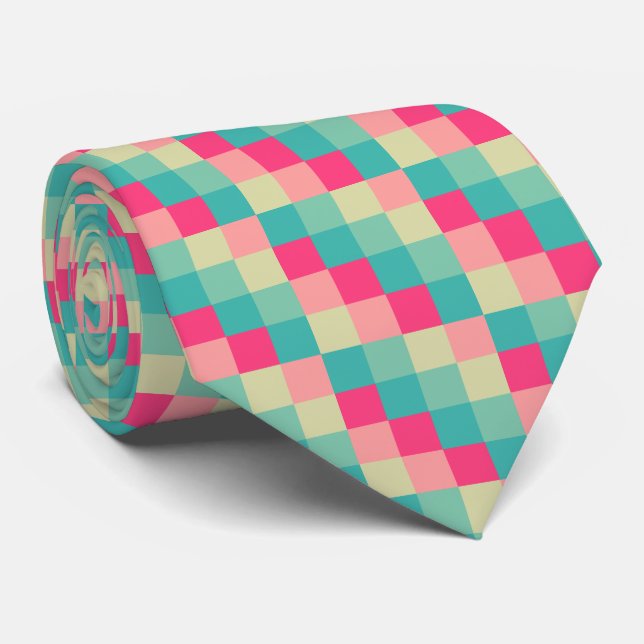 Color Squares 013 Neck Tie (Rolled)