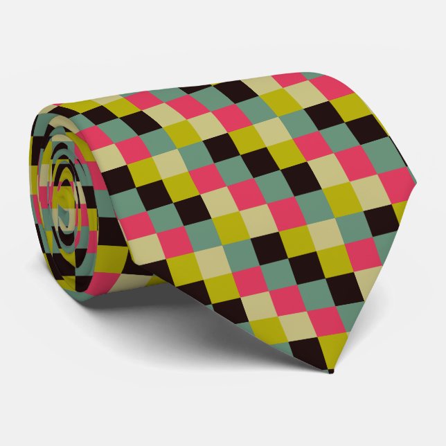 Color Squares 06 Neck Tie (Rolled)