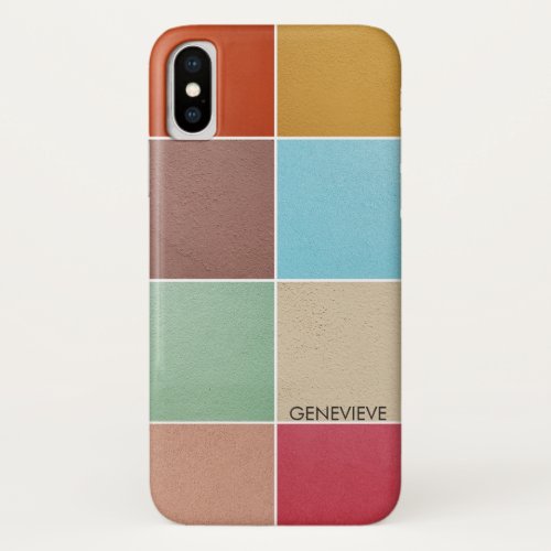 Color Squares Monogram iPhone X Case