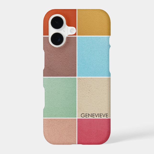 Color Squares Monogram Iphone Case (Back)