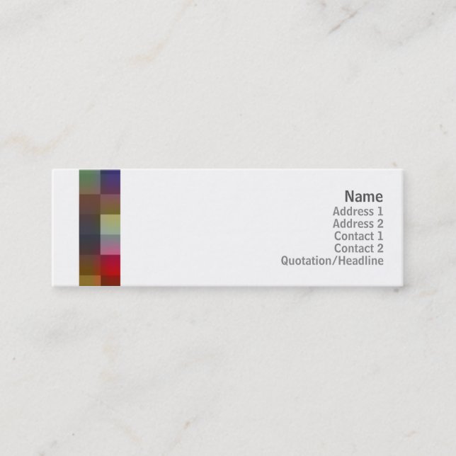 Color Squares - Skinny Mini Business Card (Front)