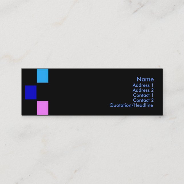 Color Squares - Skinny Profile Card (Front)