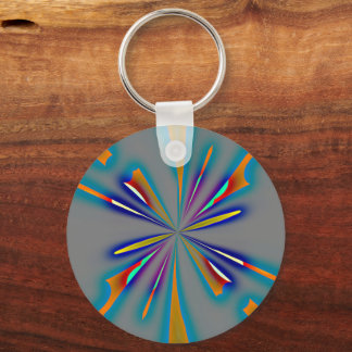 Color Starburst on Grey Keychain