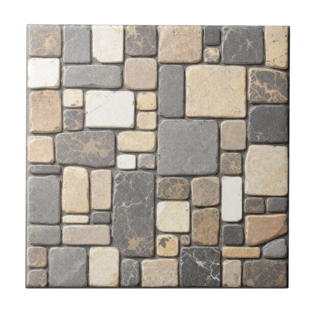 Color stone Ceramic Square Tile (Front)