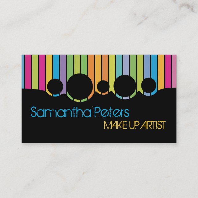 Color Stripe Make Up Artist Palette Business Card (Front)