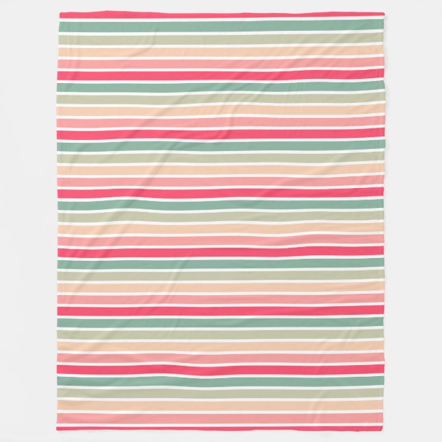 Color Stripes 01 - Horizontal Fleece Blanket (Front)