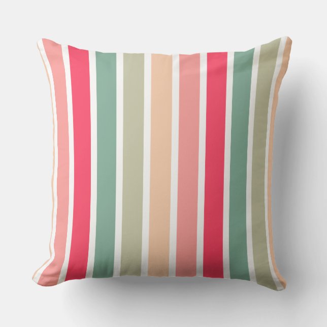 Color Stripes 01 Throw Pillow (Front)