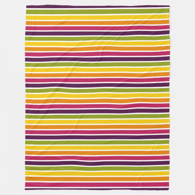 Color Stripes 03 - Horizontal Fleece Blanket (Front)