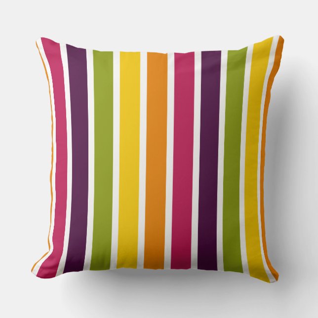 Color Stripes 03 Throw Pillow (Front)