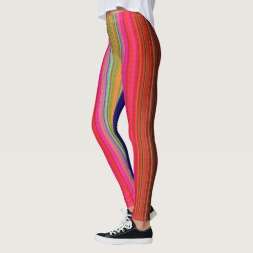 Color Stripes Cute Chic Rainbow Patterned Leggings