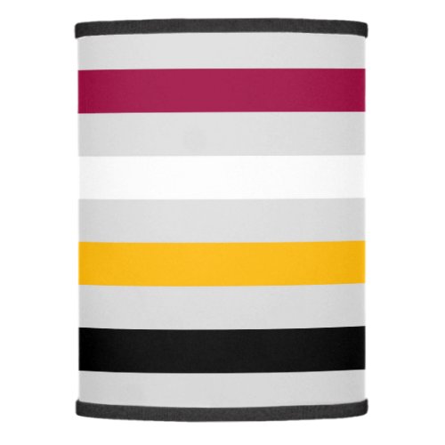 Color stripes grey burgundy white yellow blac lamp shade