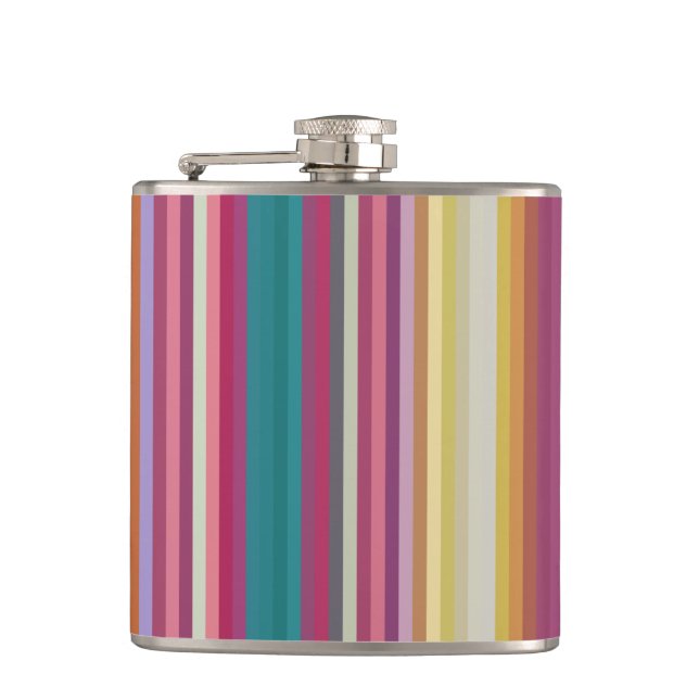 Color Stripes Hip Flask (Front)