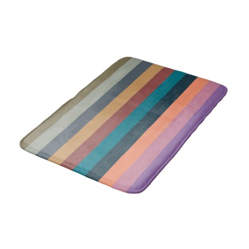 color stripes in colorful pastel bath mat