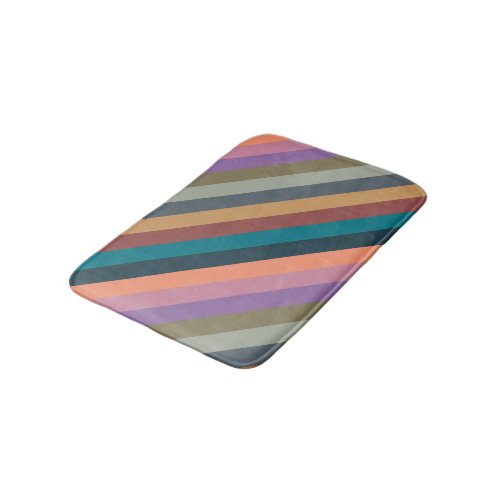 color stripes in colorful pastel bath mat