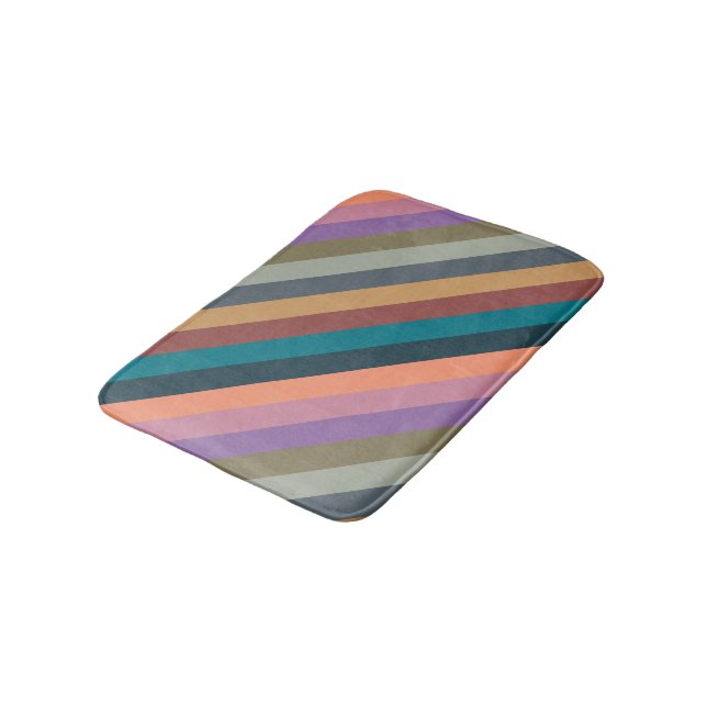 color stripes in colorful pastel bath mat (Angled)