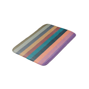 color stripes in colorful pastel bath mat