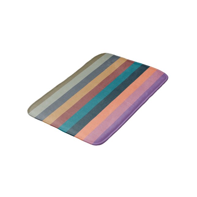 color stripes in colorful pastel bath mat (Angled)