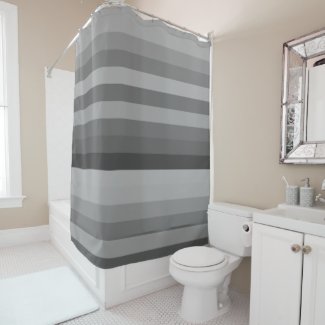 Color stripes in colorful pastel in Grey Shower Curtain