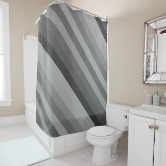 Color stripes in colorful pastel in Grey Shower Curtain
