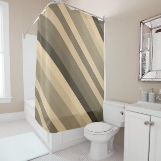 Color stripes in colorful pastel in Sepia Shower Curtain