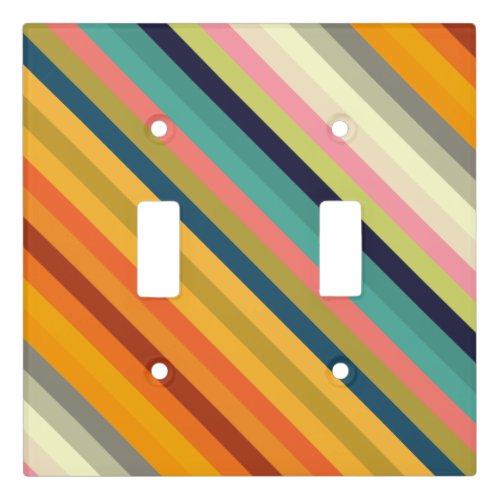 Color stripes in colorful pastel light switch cover