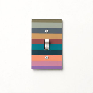color stripes in colorful pastel light switch cover