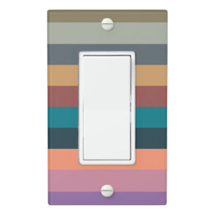 color stripes in colorful pastel light switch cover