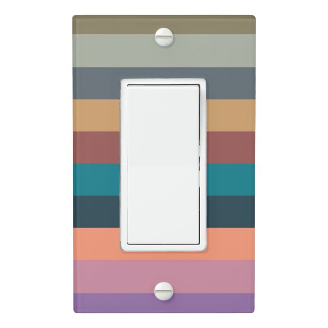 color stripes in colorful pastel light switch cover (In Situ)