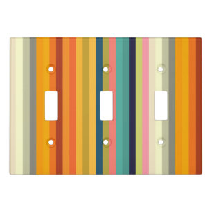 Color stripes in colorful pastel light switch cover