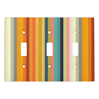 Color stripes in colorful pastel light switch cover