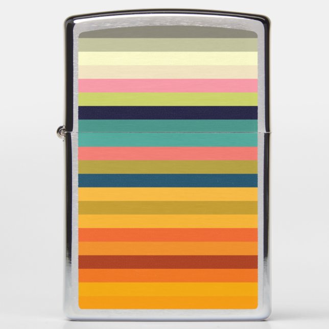 Color stripes in colorful pastel... zippo lighter (Front)